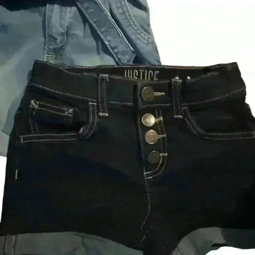 Girls Justice Lot of 2‎ Denim Jean Denim Shorts, Size 8